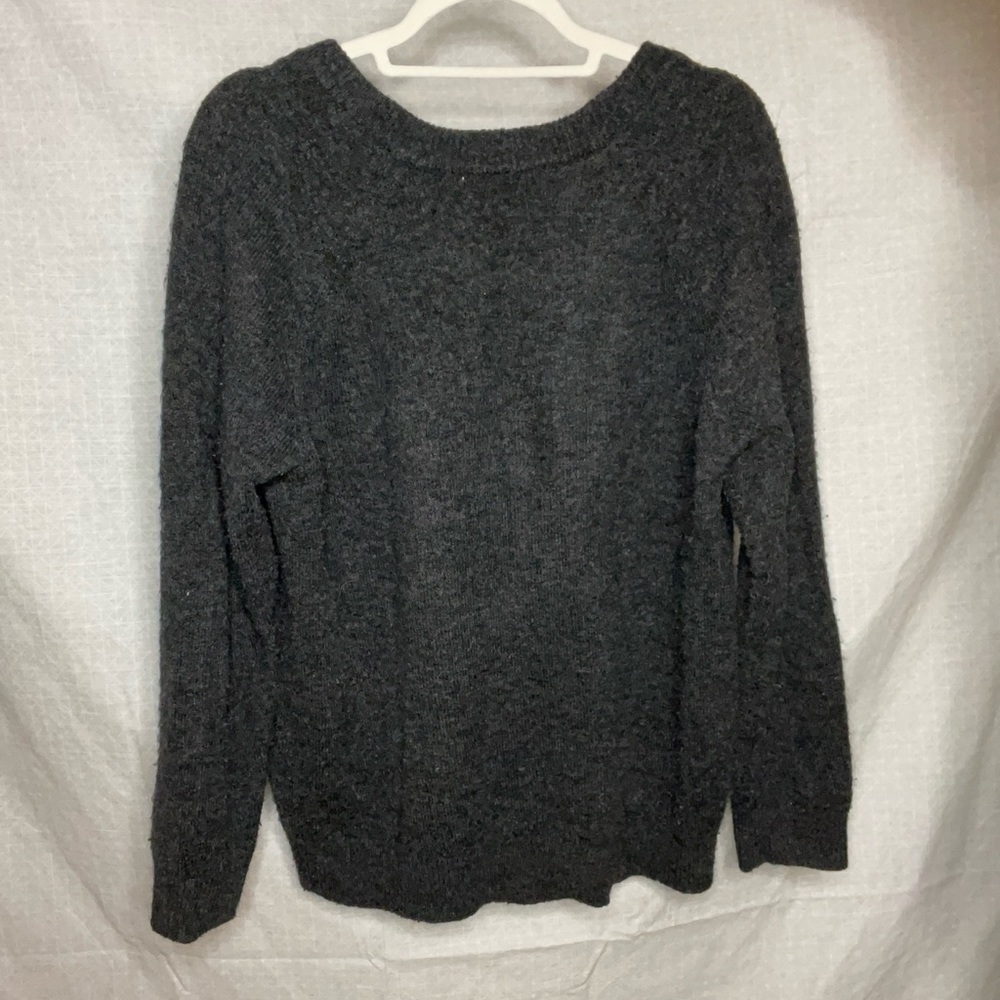 Charcoal Gray V Neck Sweater - Picture 3 of 3